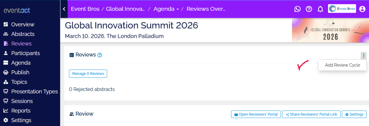 Creating a new review cycle