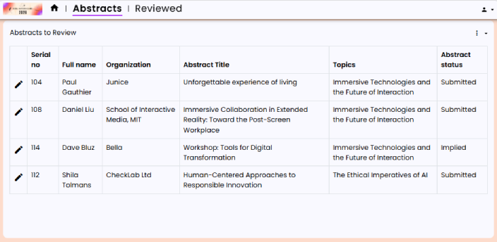 Reviewer portal — individual review interface
