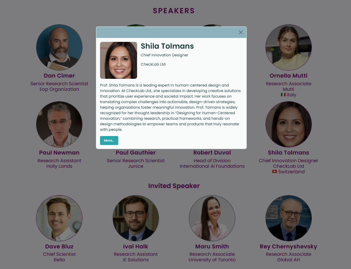 Speakers view on a website